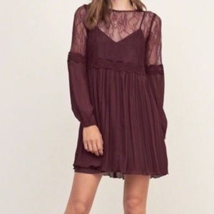 Abercrombie & Fitch maroon or burgundy lace dress ❤️